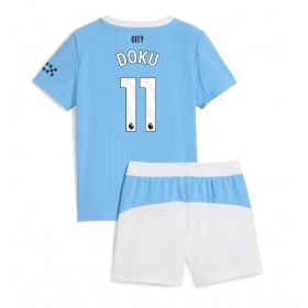 Baby Fußballbekleidung Manchester City Jeremy Doku #11 Heimtrikot 2025-26 Kurzarm (+ kurze hosen)